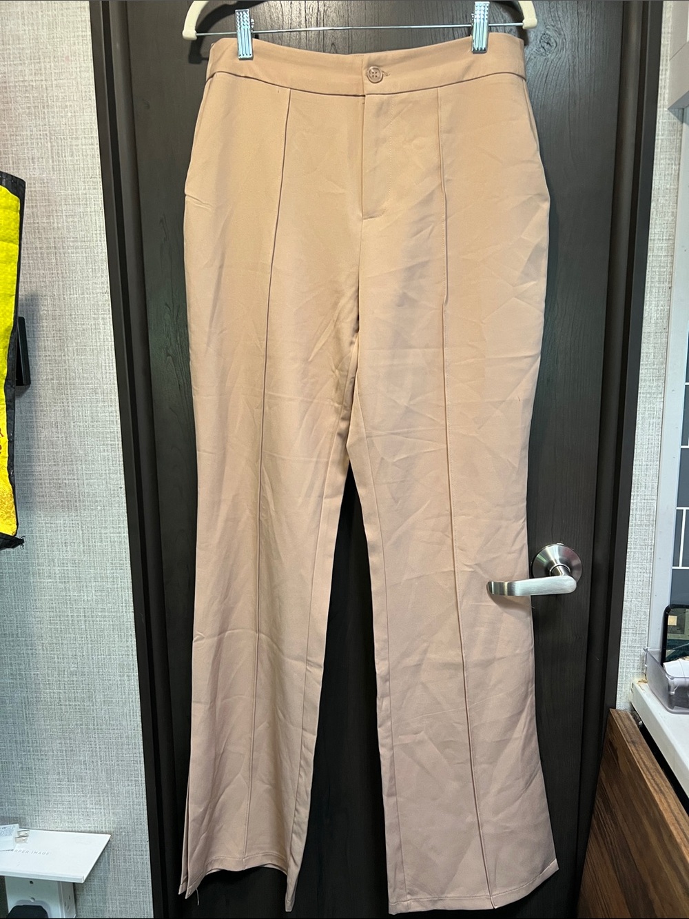 Sincerely Jules Men's Tan Straight-Leg Dress Pants